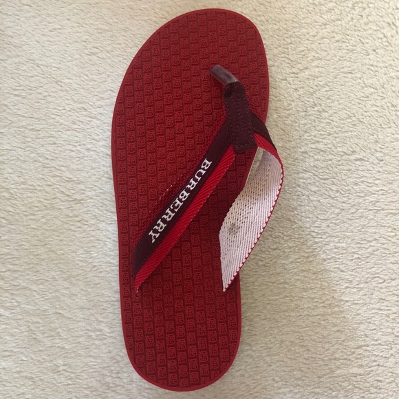 Burberry Red Flip Flops - Picture 2 of 4